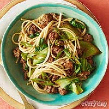 Szechuan Pork Noodles with Bok Choy