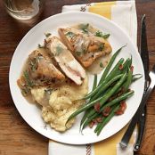 Stuffed Chicken & Herb Gravy with Creamy Polenta