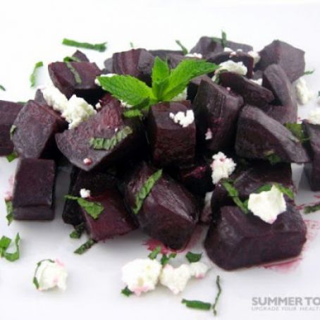 Roasted Beets With Fresh Mint and Chèvre