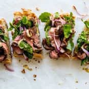 Open-Face Steak Sandwich with Parmesan Dressing