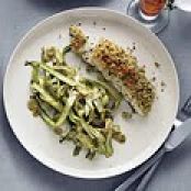 Slow-Roasted Halibut with Shaved Asparagus and Fennel Salad