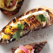 Grilled Corn, Crema Mexicana & Cilantro (ick) Crostini