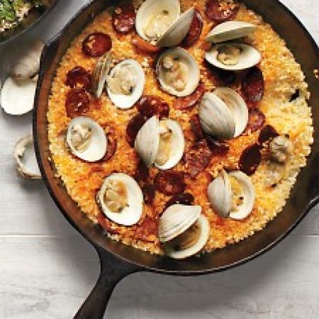 Baked Rice with Chorizo and Clams