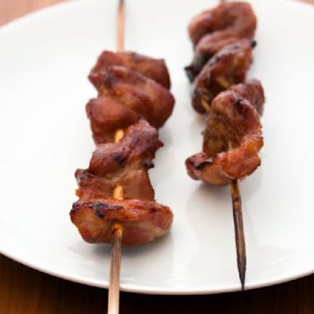 Pork barbecue skewers