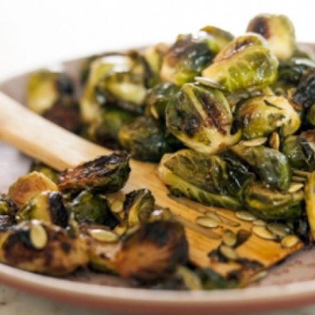 Maple-Roasted Brussels Sprouts with Pumpkin Seeds