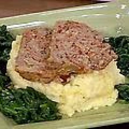 Tex-Mex Meatloaf with Chipotle Chile Glaze and Cheddar Mashed Potatoes