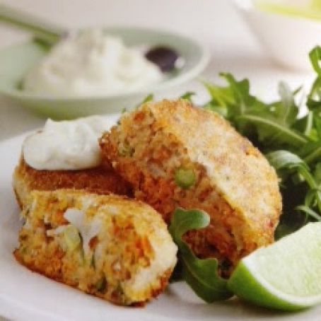 Salmon and Dill Potato Patties with Lime Mayonnaise