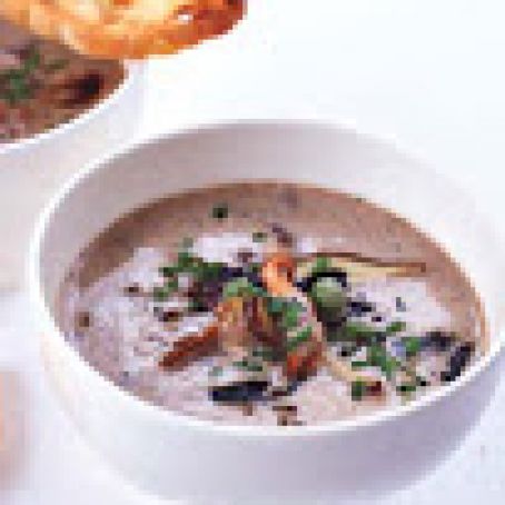 Wild Mushroom Soup With Parmesean Toasts