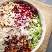 CHOPPED BRUSSELS SPROUTS SALAD WITH CREAMY SHALLOT DRESSING