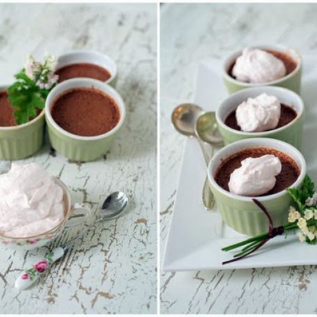chocolate & rubarb pots