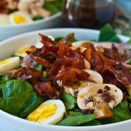 Spinach Salad with Hot Dressing