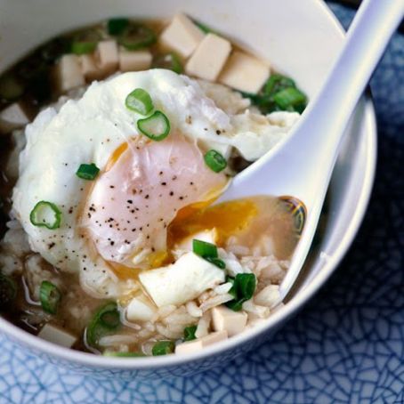 Miso Soup with Rice & Poached Egg