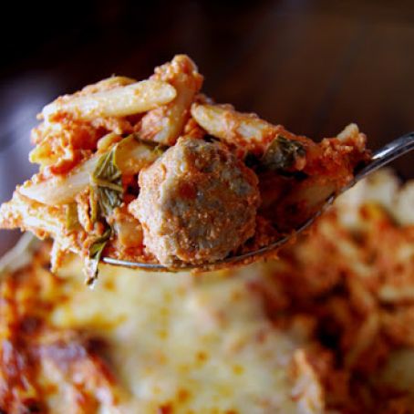 Baked Ziti with Meatballs by Giada De Laurentiis