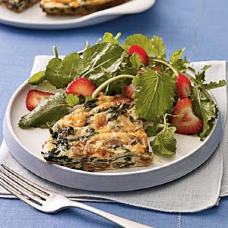 Mushroom and Spinach Frittata with Gouda