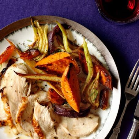 Roast Turkey Breast With Glazed Vegetables