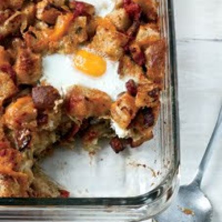 Bacon, Tomato and Cheddar Breakfast Bake with Eggs (Food and Wine)