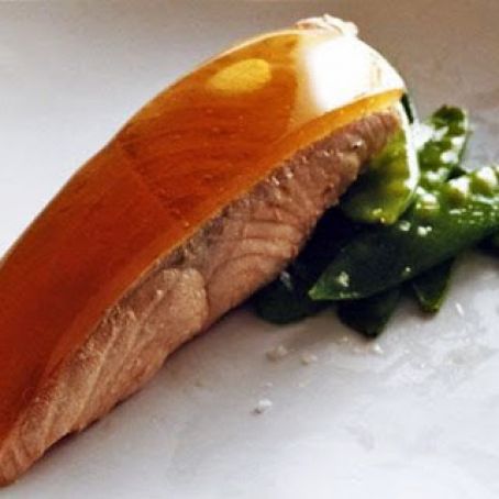 COLD POACHED SALMON w/PONZU GELEE