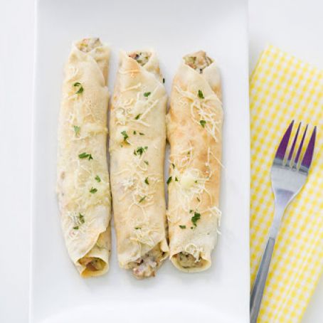 Mushroom Crepes With Ham