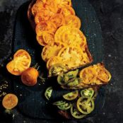 Tomato Ombre on Grilled Rustic Bread