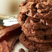 Chocolate Chocolate Chip Bacon Cookies