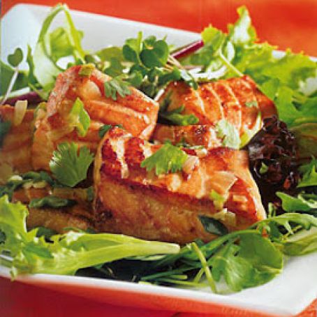 Lime Splashed Salmon with Chiles & Cilantro