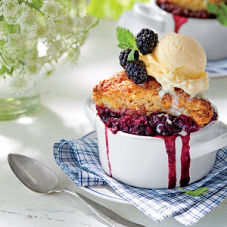 Blackberry Cobbler with Almond-Ginger Biscuits