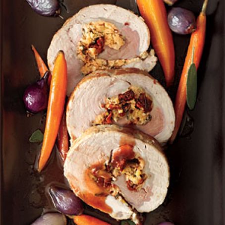 Roast Stuffed Pork Loin with Port Sauce
