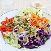 Spring Roll Salad with Spicy Peanut Dressing