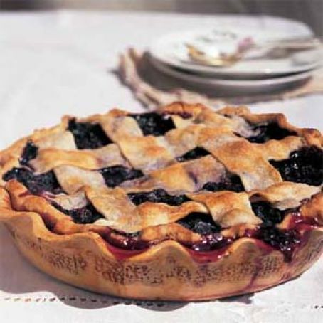 Lattice Top Blueberry Pie