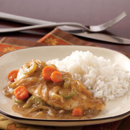 Saucy Chicken with Veggies and Rice Recipe