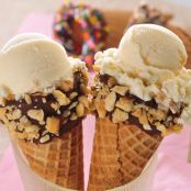 Chocolate Dipped Nutty Cones