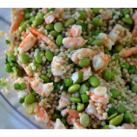 Couscous. Edamame and Shrimp Salad
