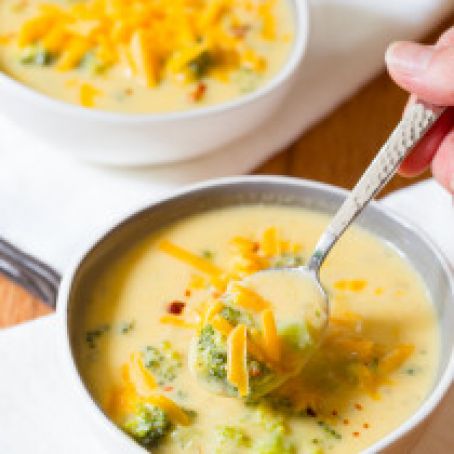 Lightened-Up Broccoli Cheddar Soup Recipe