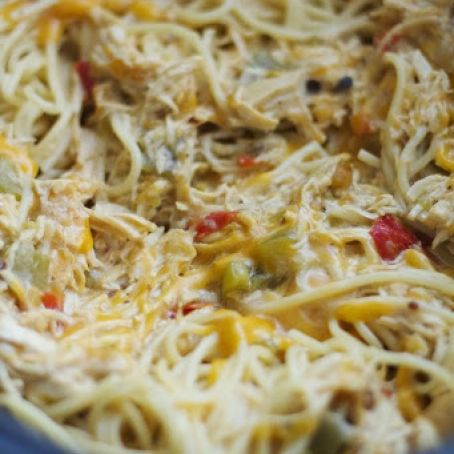 Crock-Pot Cheesy Chicken Spaghetti
