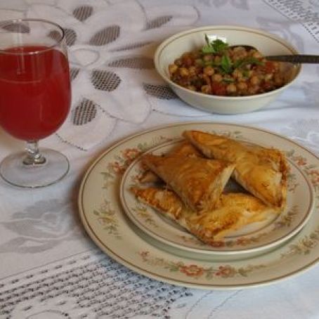 Watermelon Shertbet (drink) & Curried Garbanzo Beans