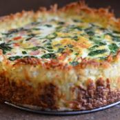 Spinach & Gruyere Cheese Quiche with a Hash Brown Crust