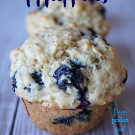 Blueberry and Oatmeal Yogurt Muffins