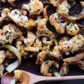 Roasted Cauliflower with Lemon Parsley Dressing