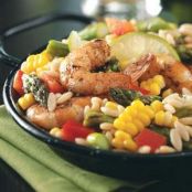 Grilled Jerk Shrimp Orzo Salad