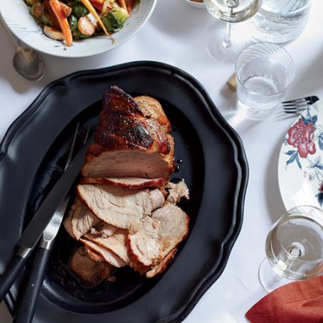 Honey-Soy-Roasted Pork with Braised Vegetables