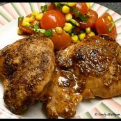 Coriander Chicken with Tomato Corn Salad