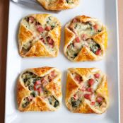 Bechamel sauce & ham/spinach filling