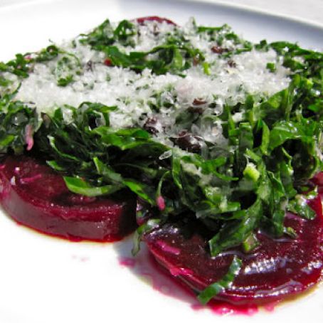 Roasted Beet Salad with Kale, Currants, and Monteforte Cheese