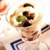 White Chocolate Bavarian Cream With Fresh Cherries