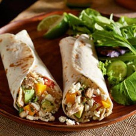 Feta, Chicken & Mango Tacos