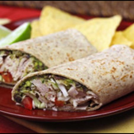 Spicy Black Bean & Avocado Turkey Wrap