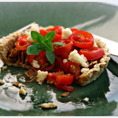 Fennel & Cherry Tomato, Balsamic Crust Tart with Macadamia Cheese