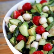 Cucumber Avocado Caprese Salad