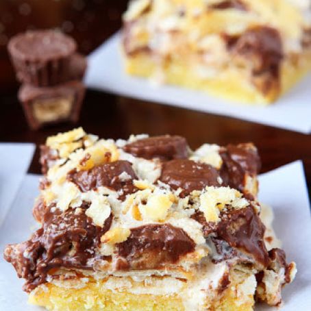 Gooey Ritz Peanut Butter Cup S’mores Bars