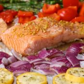 One-Pan Salmon And Rainbow Veggies
